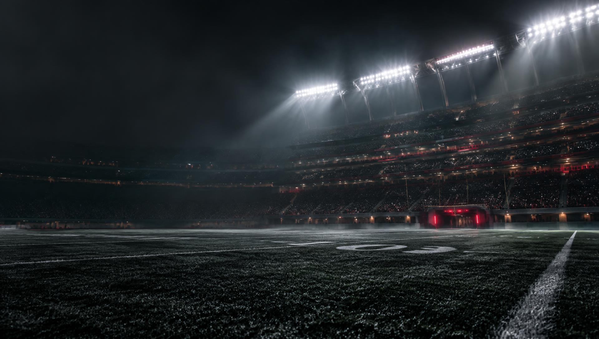 Football stadium under the lights